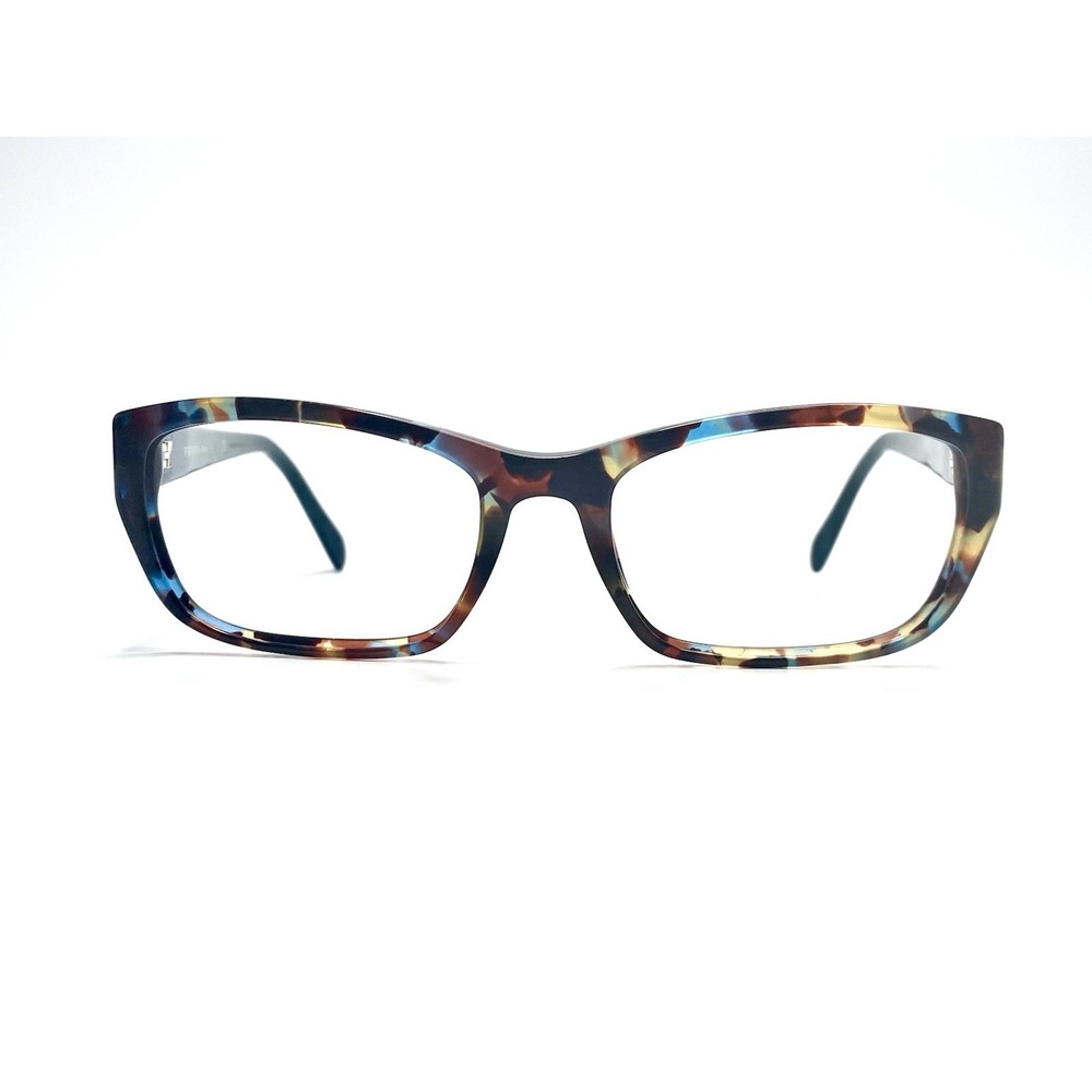 Prada Brown Blue Clear Tortoise Cat Eye Glasses Italy VPR180 NAG101 54 18 135